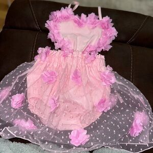 Fun Easter 🐣 picture outfit Pink Floral Kids Dress